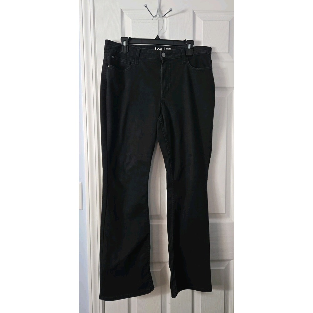 Lee Jeans Women's Size 16M X 31L Black Boot Cut High Rise